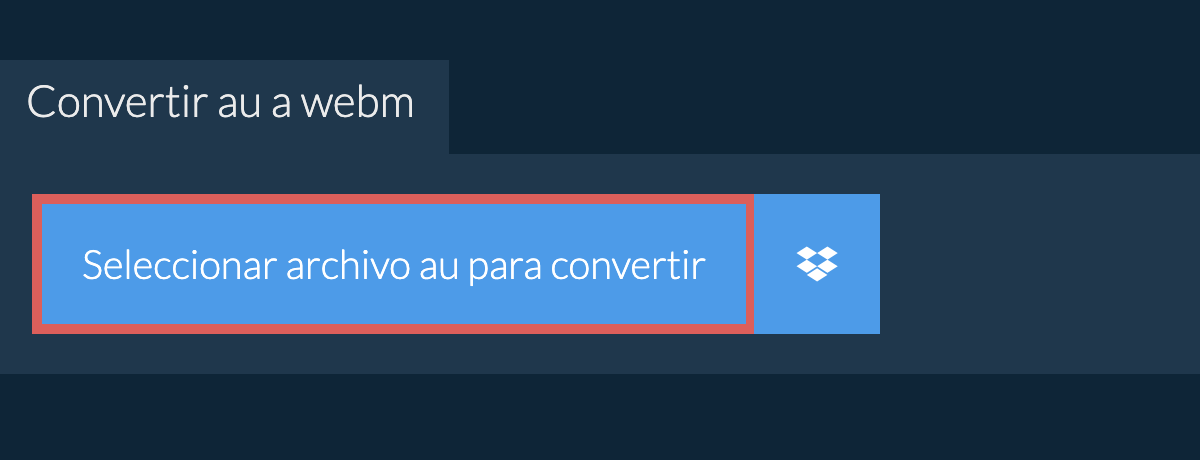 Convertir au a webm