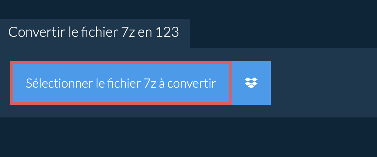 Convertir le fichier 7z en 123