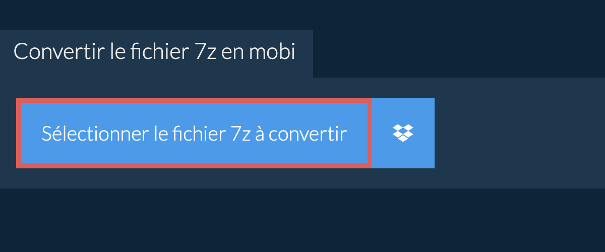 Convertir le fichier 7z en mobi