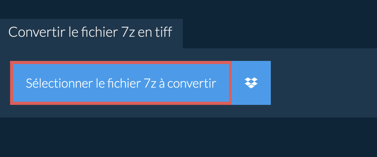 Convertir le fichier 7z en tiff