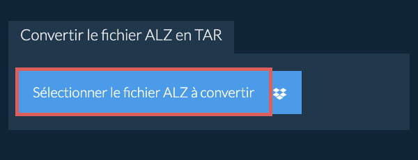 Convertir le fichier ALZ en TAR