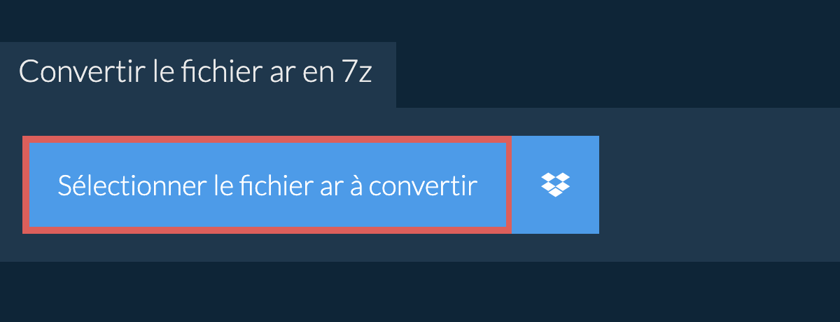 Convertir le fichier AR en 7Z