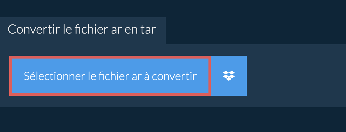 Convertir le fichier ar en tar