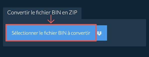 Convertir le fichier BIN en ZIP