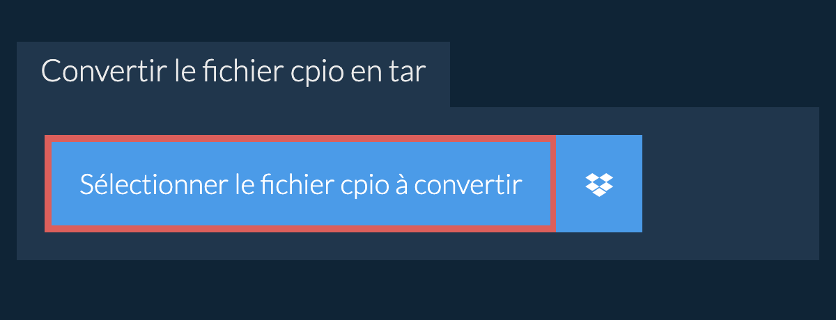 Convertir le fichier cpio en tar