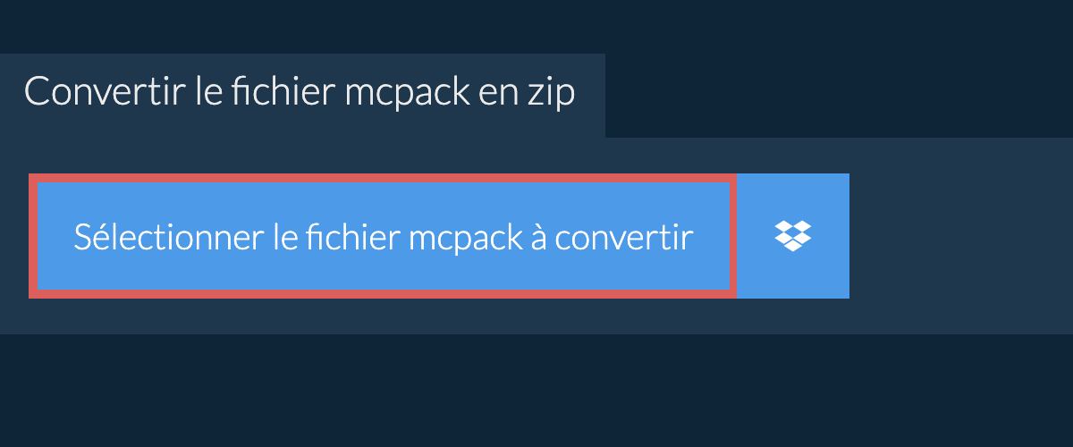 Convertir le fichier mcpack en zip
