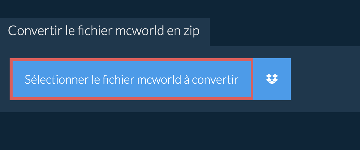 Convertir le fichier mcworld en zip
