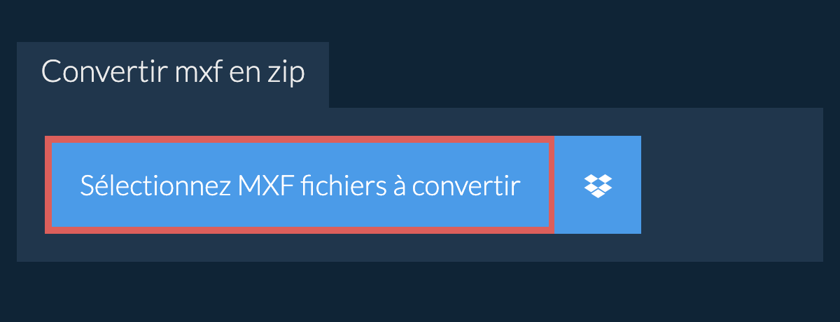 Convertir mxf en zip