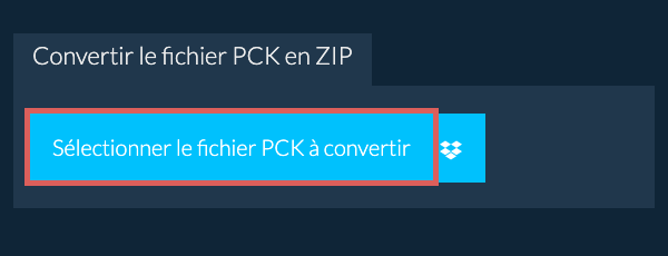 Convertir le fichier PCK en ZIP