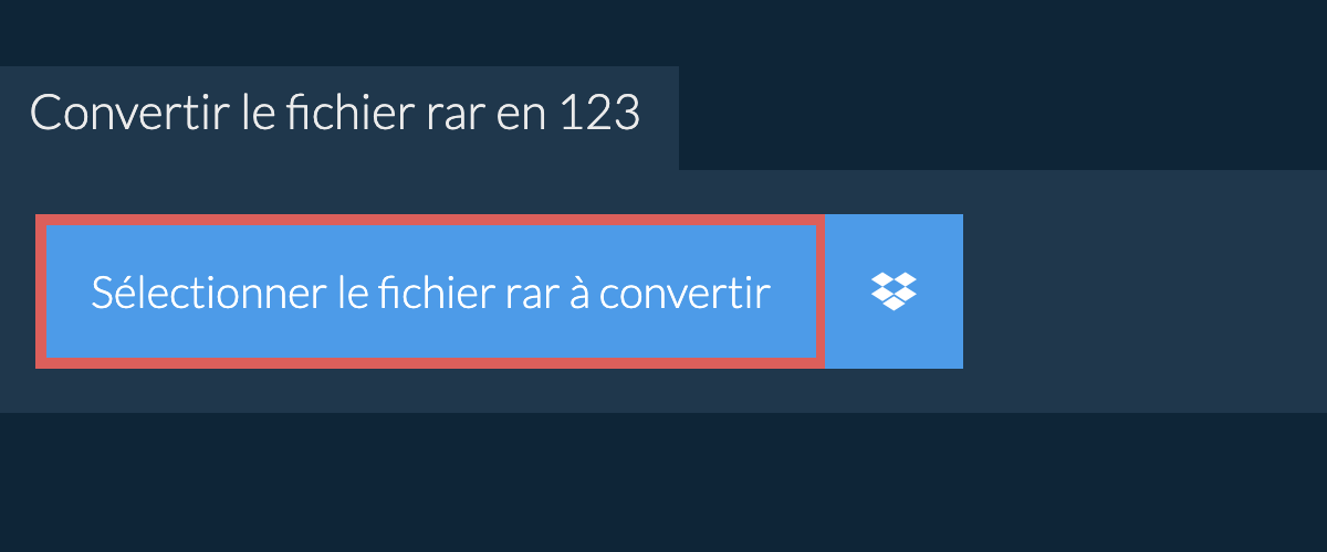 Convertir le fichier rar en 123