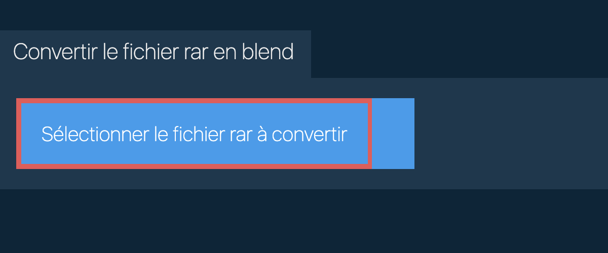 Convertir le fichier rar en blend