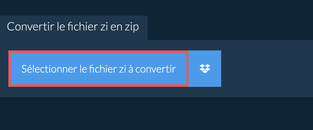 Convertir le fichier zi en zip