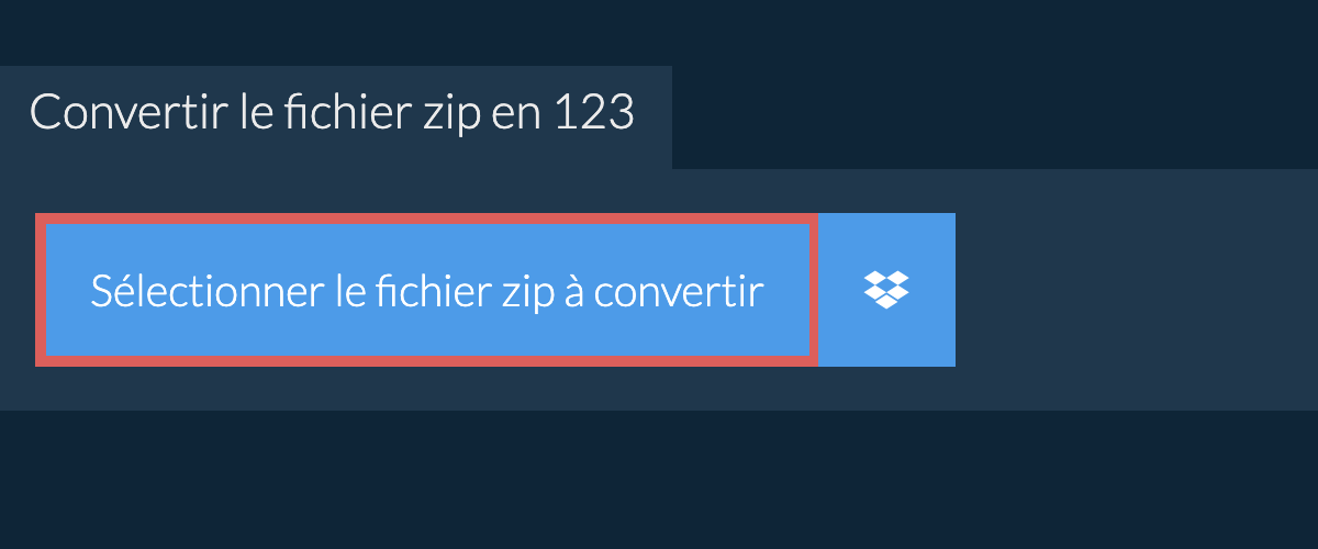 Convertir le fichier zip en 123