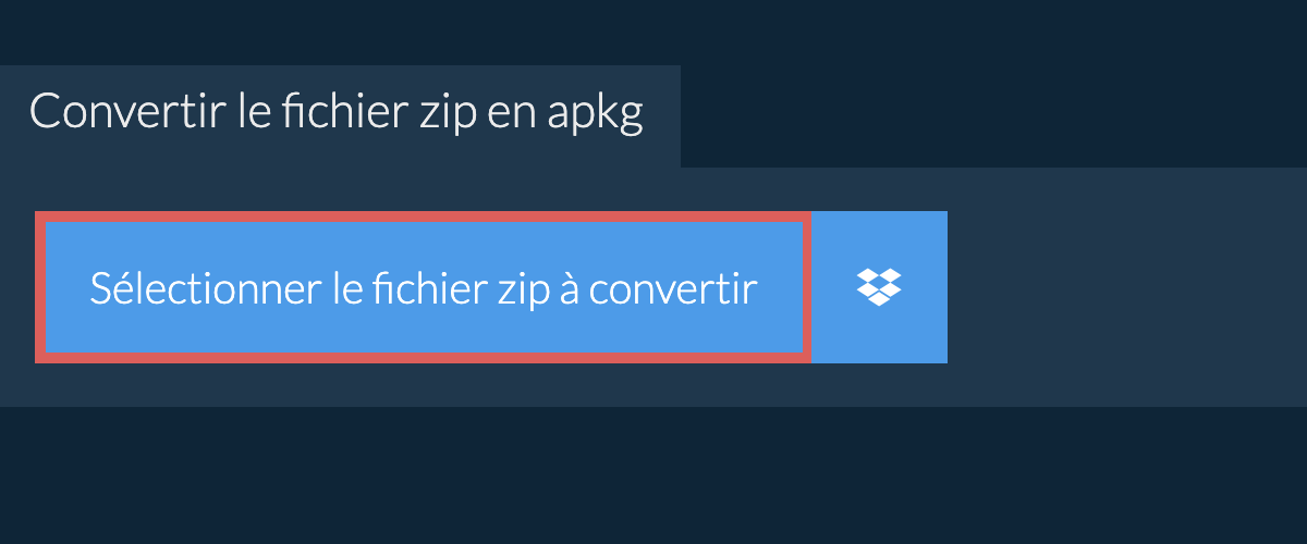 Convertir le fichier zip en apkg