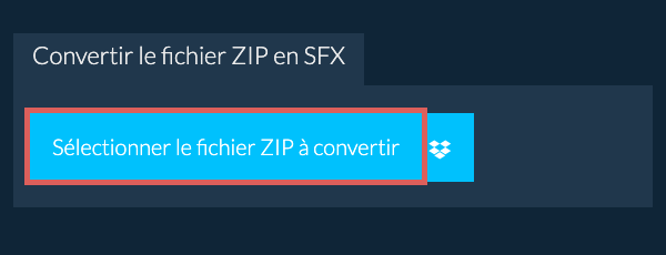 Convertir le fichier ZIP en SFX