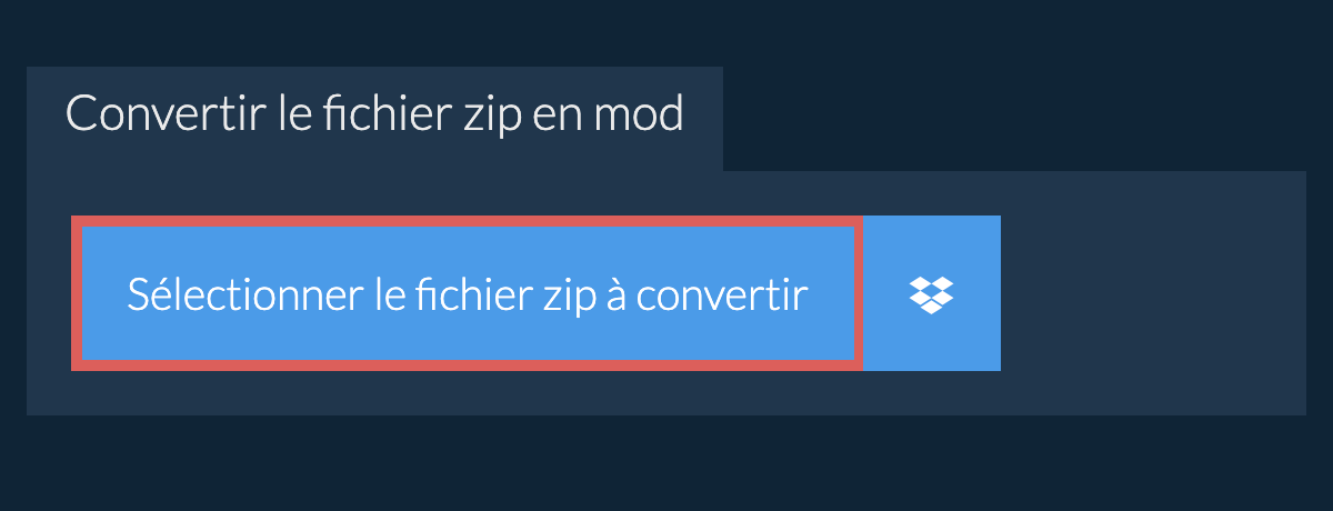 Convertir le fichier zip en mod