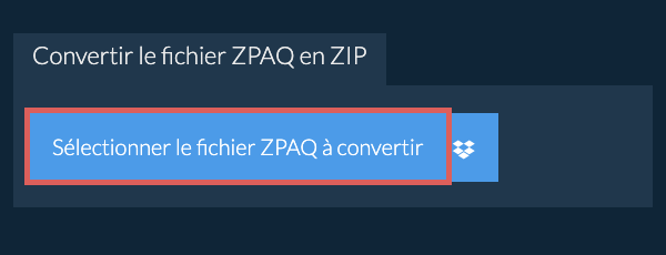 Convertir le fichier ZPAQ en ZIP