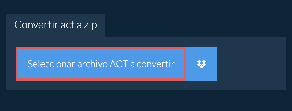 Convertir act a zip