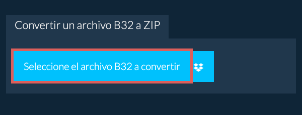 Convertir un archivo B32 a ZIP