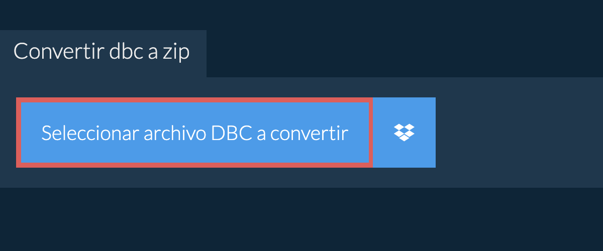 Convertir dbc a zip