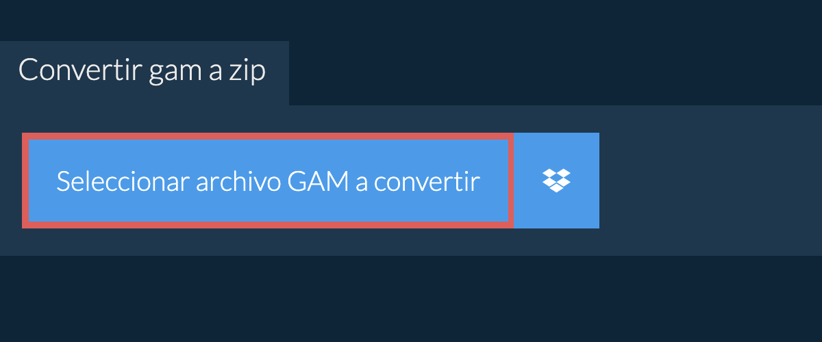 Convertir gam a zip