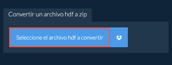 Convertir un archivo hdf a zip