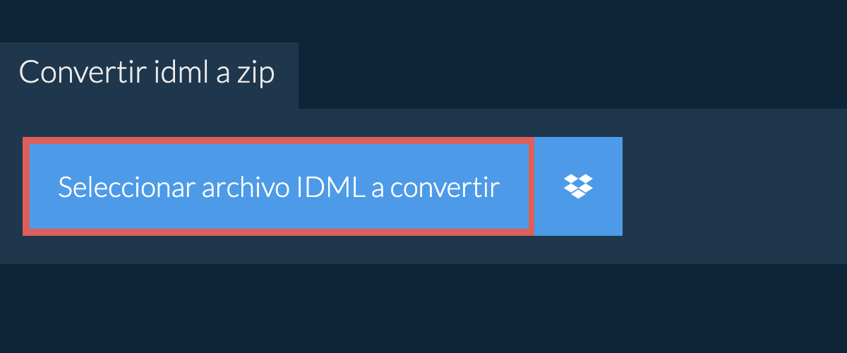 IDML a ZIP Converter En Línea (¡Sin - ezyZip