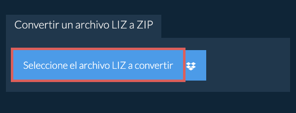 Convertir un archivo LIZ a ZIP