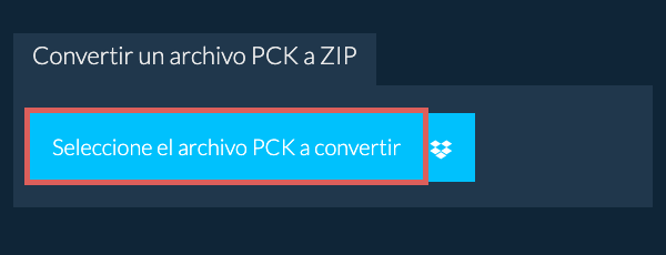 Convertir un archivo PCK a ZIP