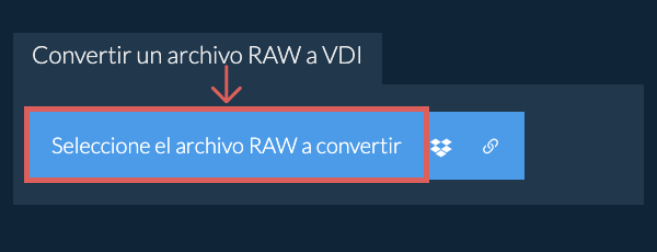 Convertir un archivo RAW a VDI