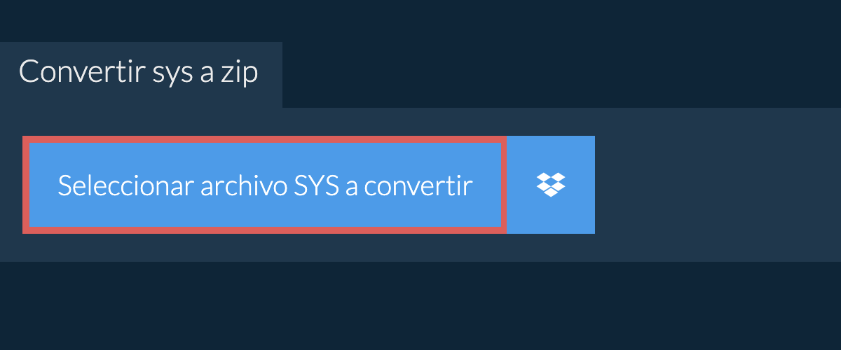 Convertir un archivo SYS a ZIP