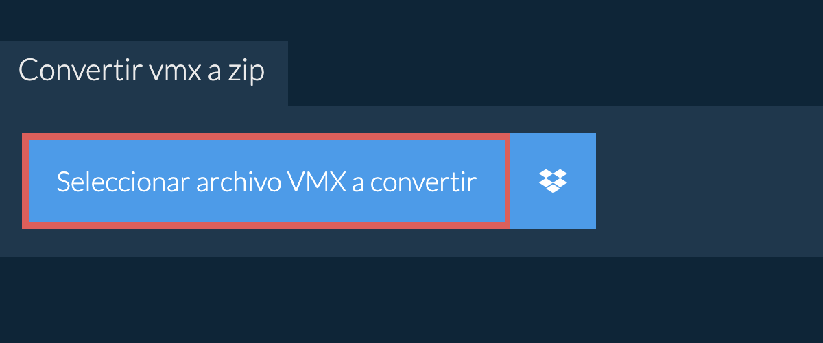 Convertir vmx a zip