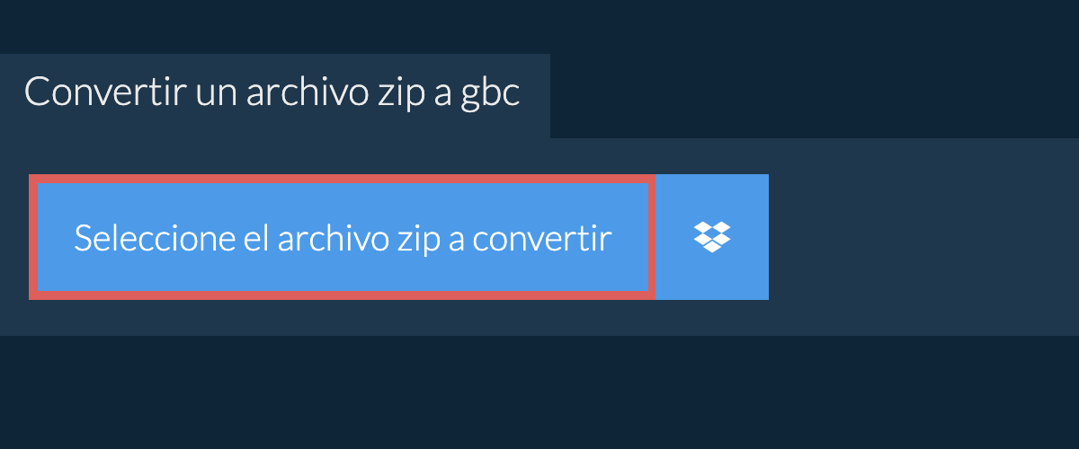 Convertir un archivo zip a gbc