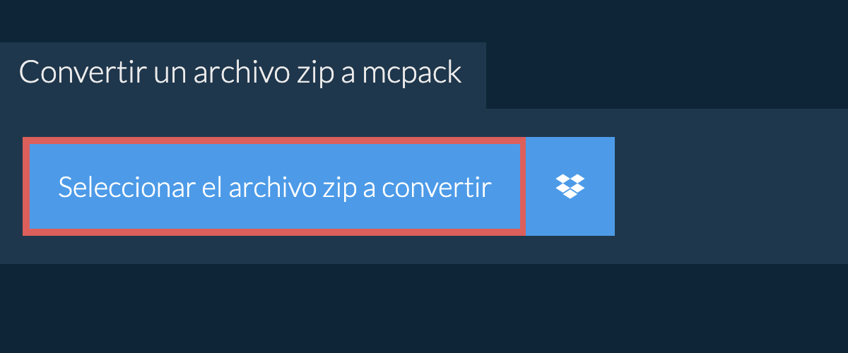 Convertir un archivo zip a mcpack