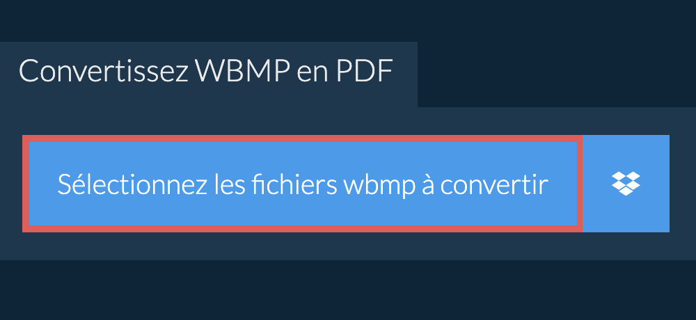 Convertissez wbmp en pdf