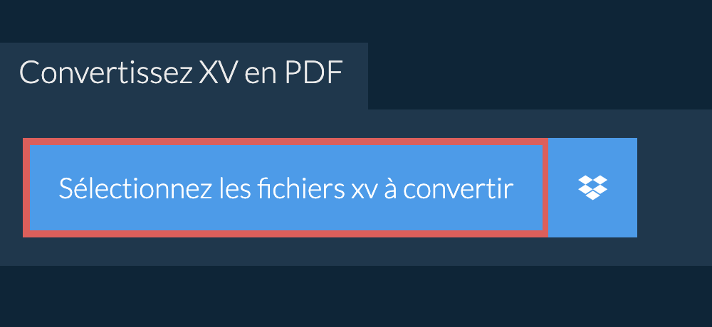 Convertissez xv en pdf