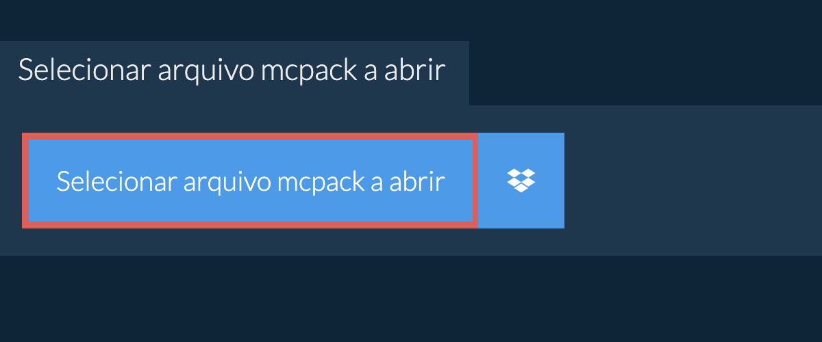 Selecionar arquivo mcpack a abrir