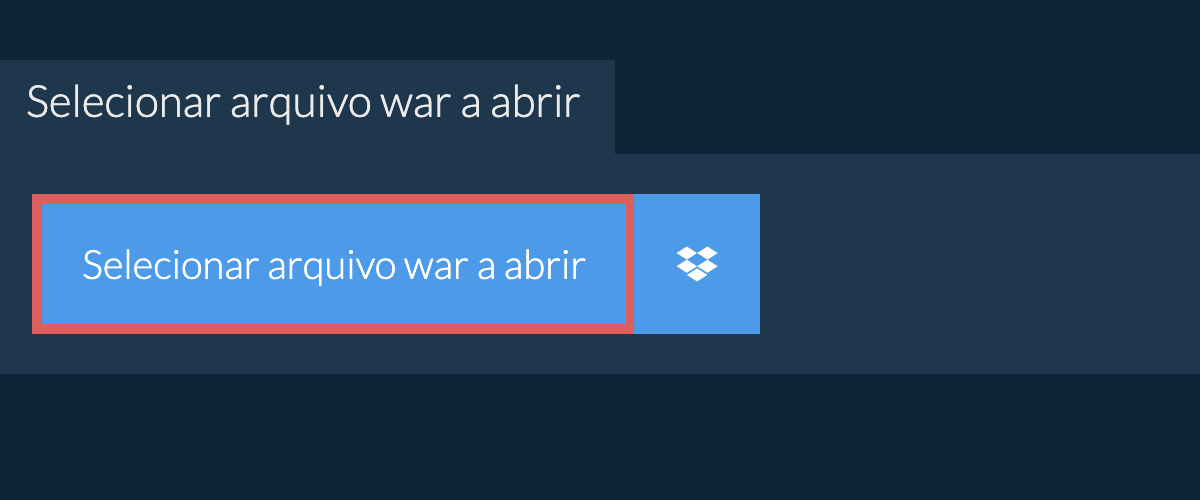 Selecionar arquivo war a abrir