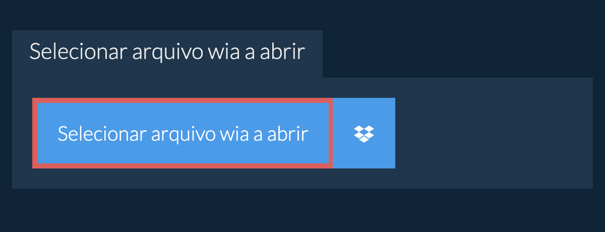 Selecionar arquivo wia a abrir