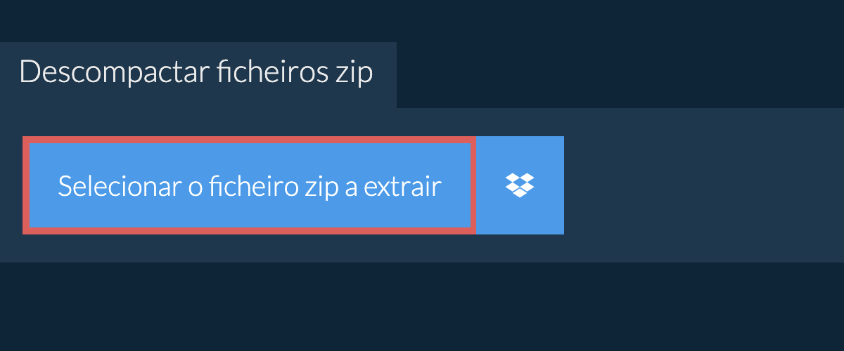 Descompactar ficheiros zip