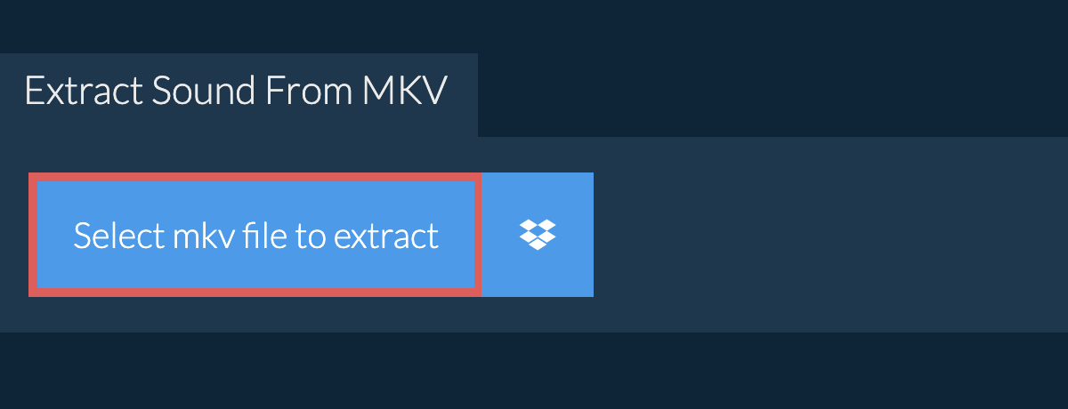 Extract Sound From mkv