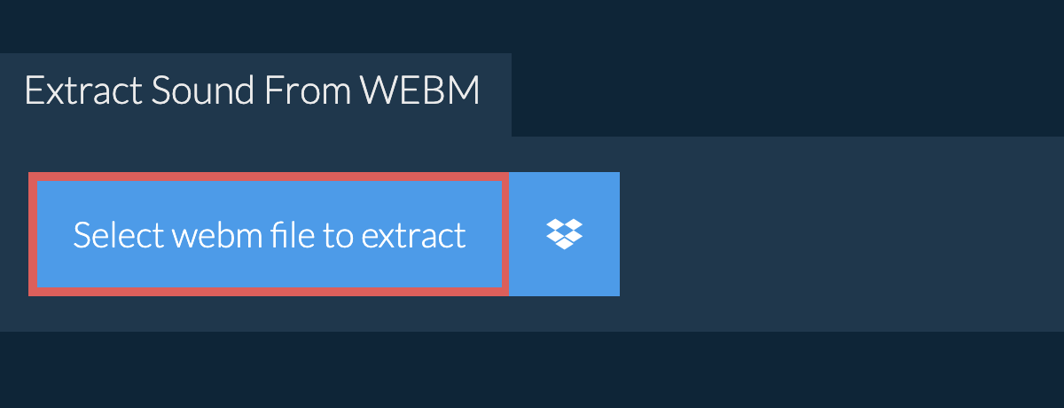 Extract Sound From webm