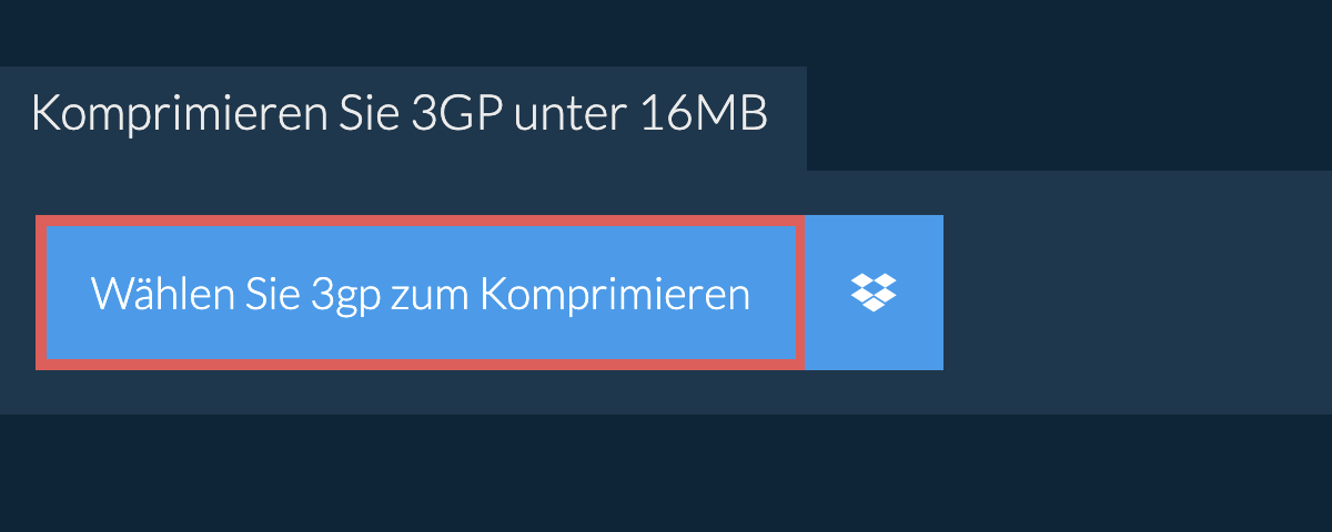 Komprimieren Sie 3gp unter 16MB