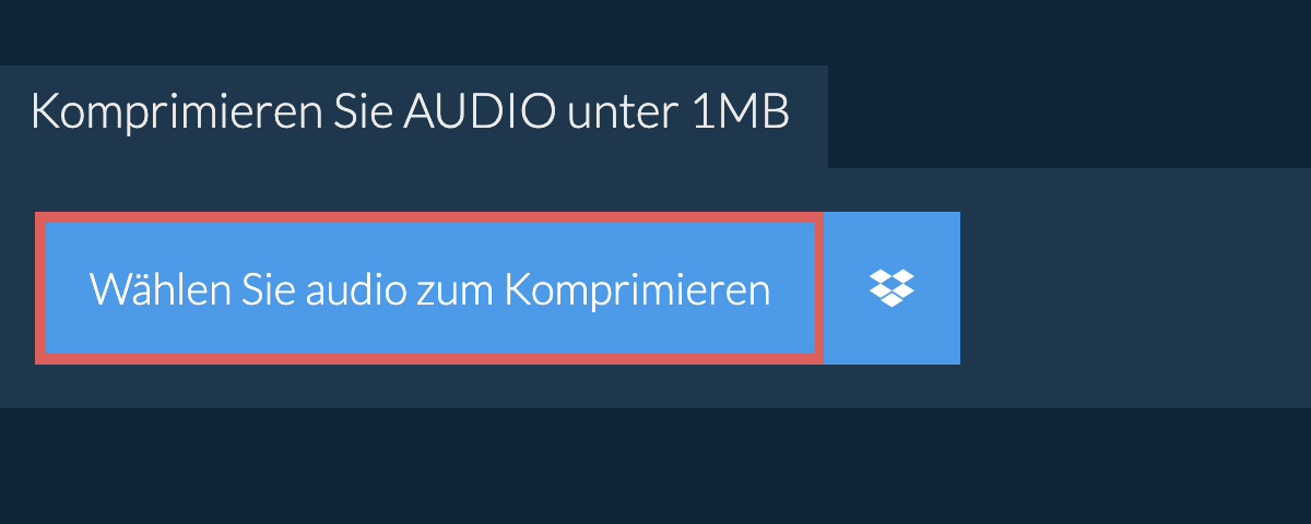 Komprimieren Sie audio unter 1MB