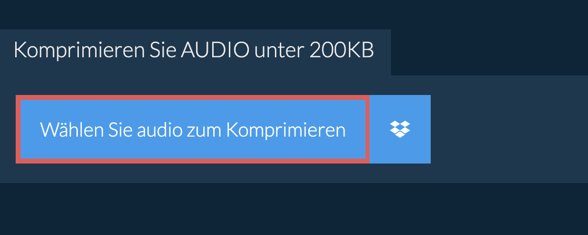 Komprimieren Sie audio unter 200KB
