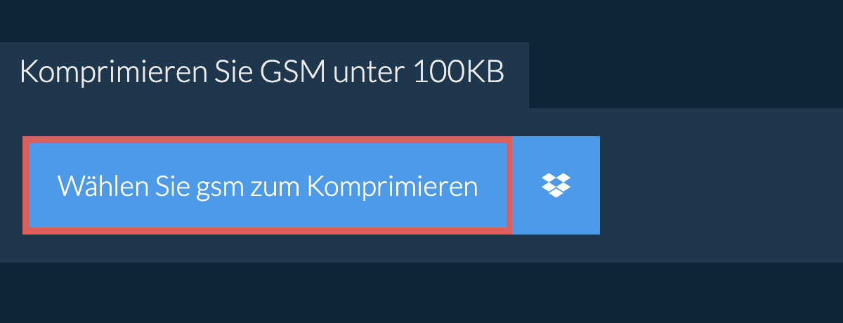 Komprimieren Sie gsm unter 100KB