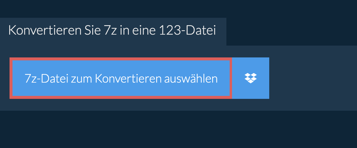 Konvertieren Sie 7z in eine 123-Datei