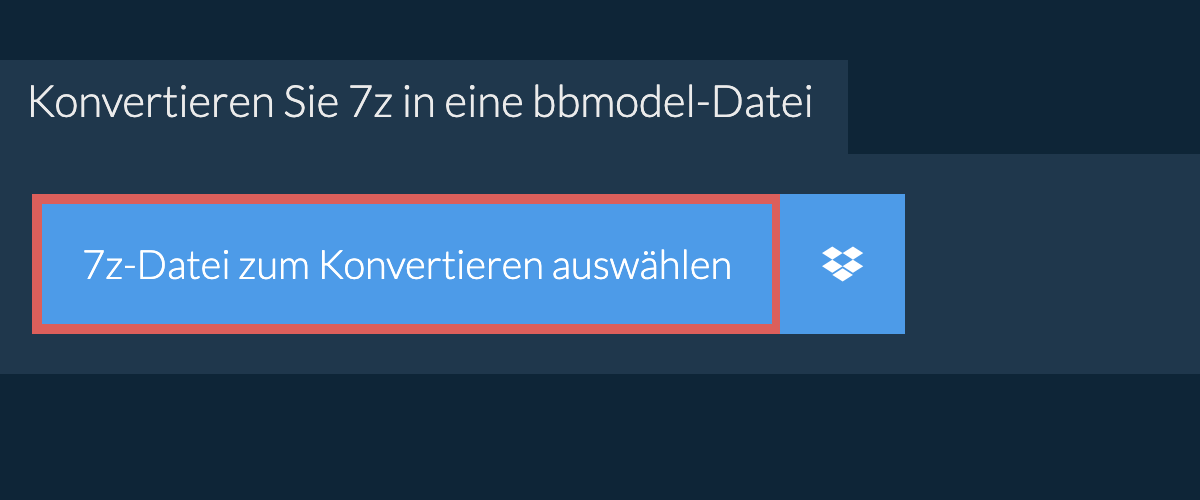 Konvertieren Sie 7z in eine bbmodel-Datei