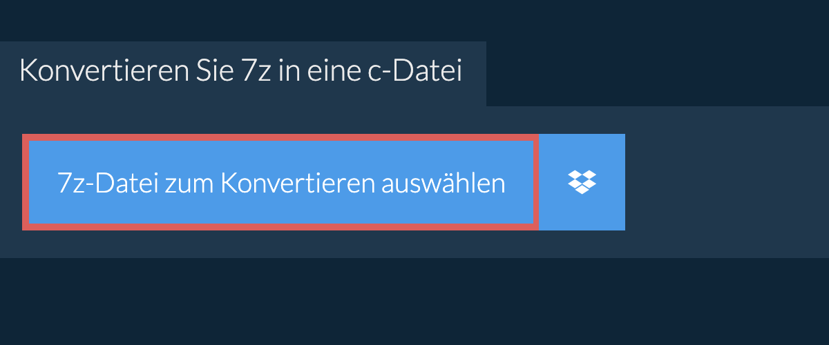 Konvertieren Sie 7z in eine c-Datei