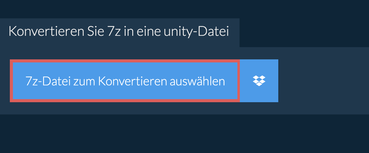 Konvertieren Sie 7z in eine unity-Datei